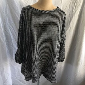 LAST Weekend—Entro Stripe Raw Edge Top